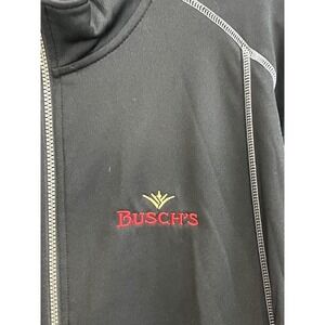 BUSCH's BEER Men 3XL Black Soft Shell Fleece Lined Full Zip Long Sleeve Jacket